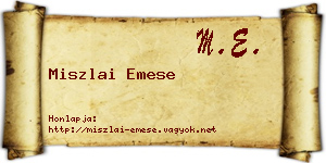 Miszlai Emese névjegykártya